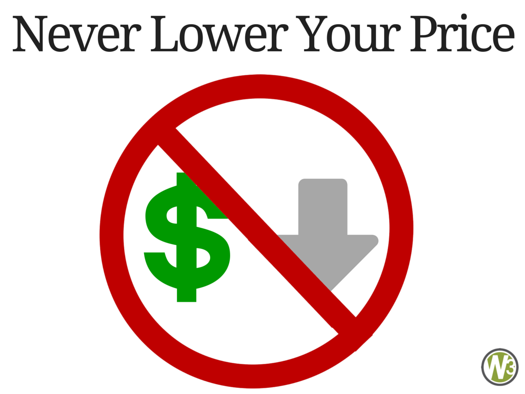 Never Lower Your Price - Web and Beyond Blog