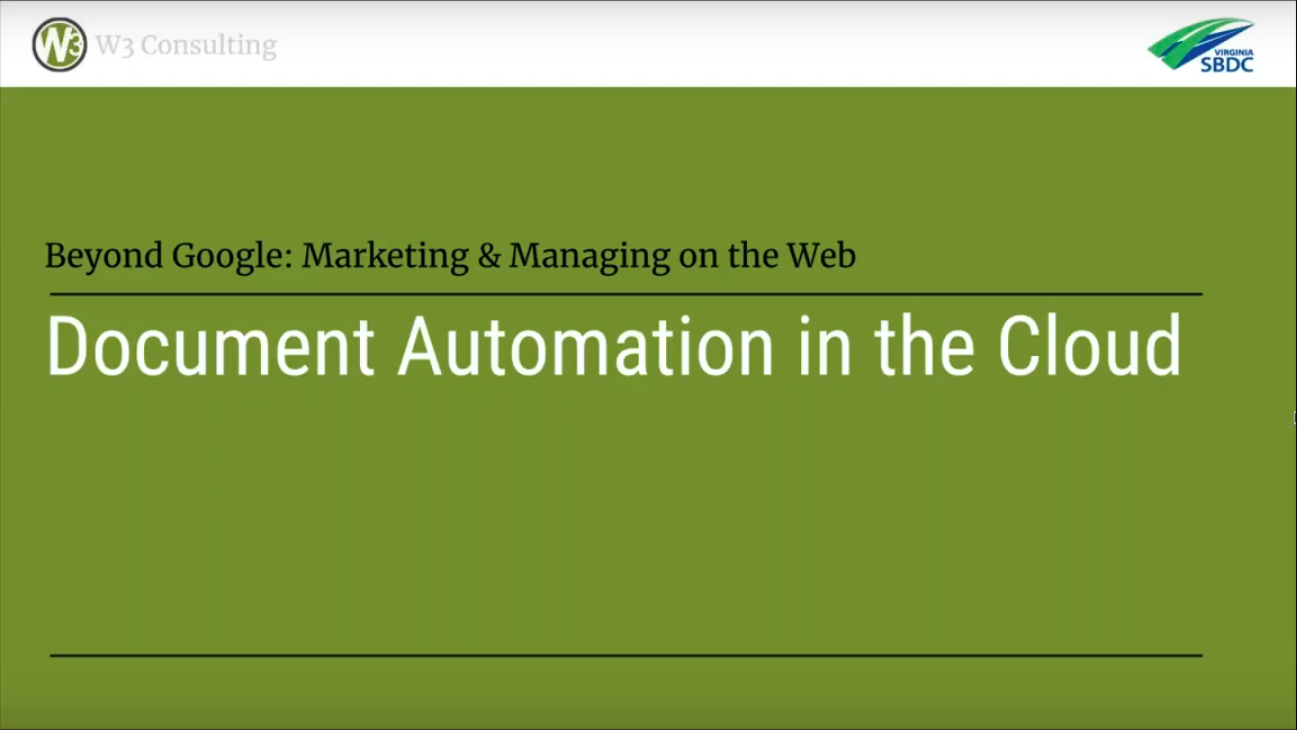 Document Automation in the Cloud for Small Business